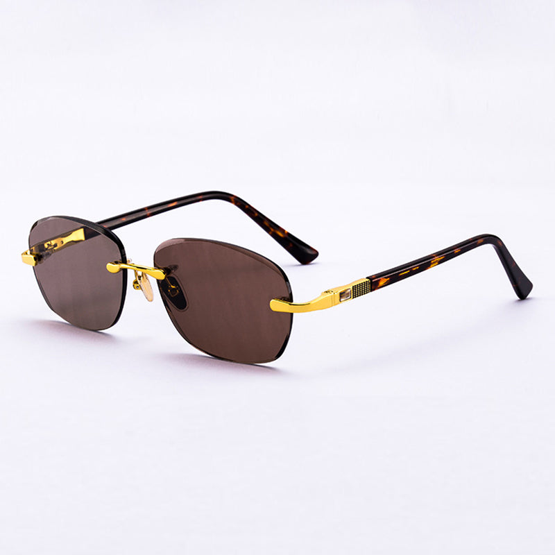 Stone Sunglasses Man Glass Sun Glasses Natural Crystal Rimless Woman Vintage Acetate Frame UV400  Oval Anti Scratch