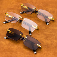 Load image into Gallery viewer, Stone Sunglasses Man Rimless Crystal Glass Sun Glasses Woman Vintage UV400  Acetate Frame Anti Scratch