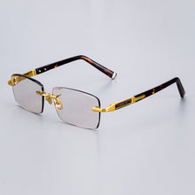 Load image into Gallery viewer, Stone Sunglasses Man Rimless Crystal Glass Sun Glasses Woman Vintage UV400  Acetate Frame Anti Scratch