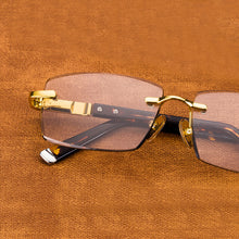 Load image into Gallery viewer, Stone Sunglasses Man Rimless Crystal Glass Sun Glasses Woman Vintage UV400  Acetate Frame Anti Scratch