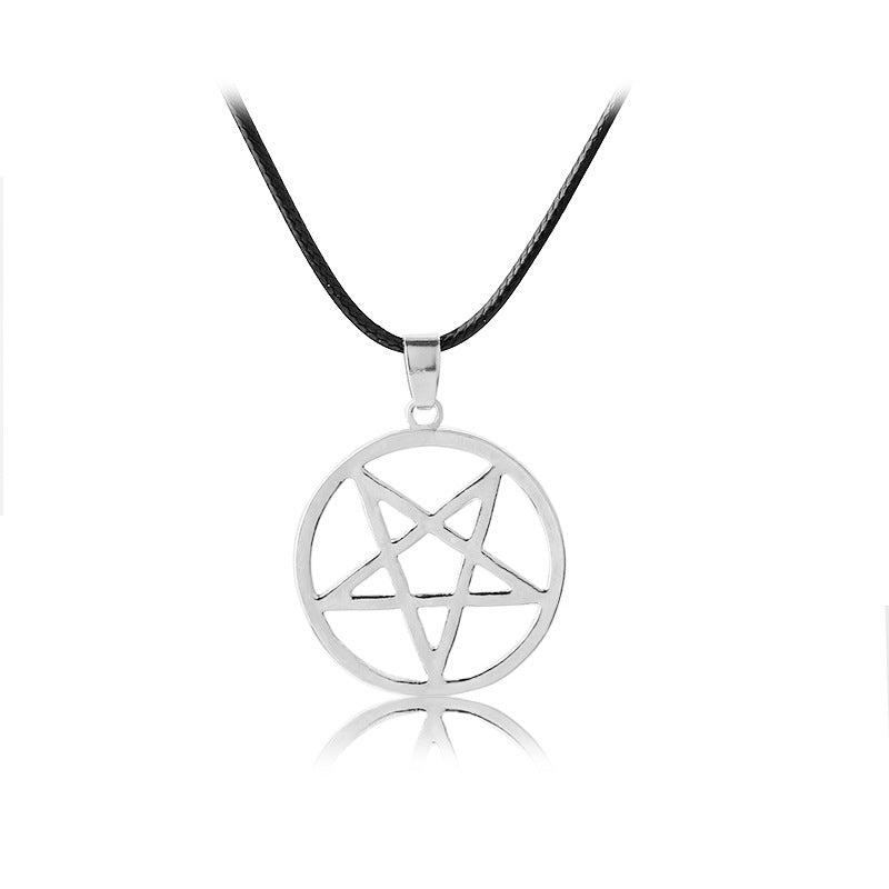 Store Fans Benefits of 50% Discount on Monday! Black Butler Pentacle Pentagram Pendant Lucifer Satan Silver Supernatural Jewelry