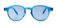 Load image into Gallery viewer, Story candy color Hip hop round sunglasses women men 90S brand designer Green Blue frame ocean clear glasses S77059H