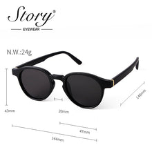 Load image into Gallery viewer, Story candy color Hip hop round sunglasses women men 90S brand designer Green Blue frame ocean clear glasses S77059H
