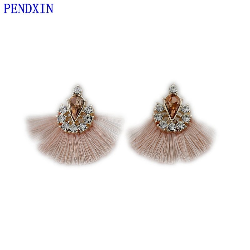 String fan face tassel ear nail lovely girl sweet earring female shining jewel hollow out earrings fashion accessories