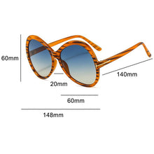Load image into Gallery viewer, Stripe Oversized Oval Sunglasses For Women Famous Designer Gradient Round Sun Glasses Women Shades Unique Eyewear T Word