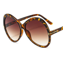 Load image into Gallery viewer, Stripe Oversized Oval Sunglasses For Women Famous Designer Gradient Round Sun Glasses Women Shades Unique Eyewear T Word