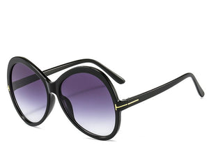 Stripe Oversized Oval Sunglasses For Women Famous Designer Gradient Round Sun Glasses Women Shades Unique Eyewear T Word