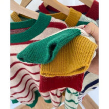 Load image into Gallery viewer, Striped Sweater Women Casual Loose Pullover O-neck All-match Knitted Top Jumper Fall Long Sleeve Chic Knit Sweaters