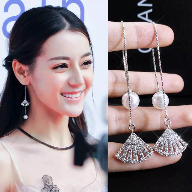 Stud Earrings for women Sterling silver 925 Fine jewelry Ball Pearl Korean Boho fashion Party for girls