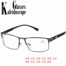 Load image into Gallery viewer, Students-1.0 -1.5 -2 -2.5 -3 -3.5 to -6.0 Square Finished Myopia Glasses Women Men Metal Frame Short Sight Eyewear for Unisex