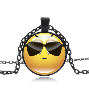 Stylish Emoji Face Necklace Pendant for Men Women Black