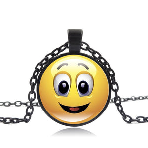 Stylish Emoji Face Necklace Pendant for Men Women Black