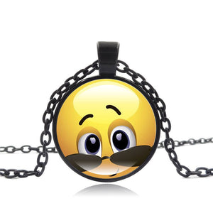 Stylish Emoji Face Necklace Pendant for Men Women Black