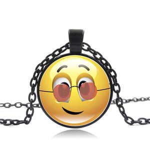 Stylish Emoji Face Necklace Pendant for Men Women Black