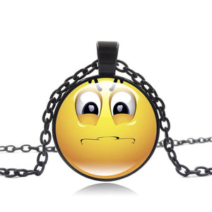 Stylish Emoji Face Necklace Pendant for Men Women Black