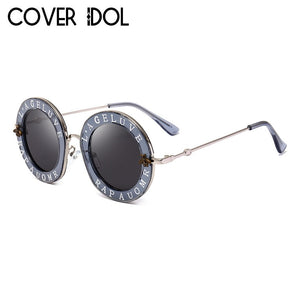 Stylish Font Sunglasses For Women Round Designer Glasses Classic Trendy Sunglass UV400