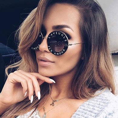 Stylish Font Sunglasses For Women Round Designer Glasses Classic Trendy Sunglass UV400