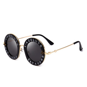 Stylish Font Sunglasses For Women Round Designer Glasses Classic Trendy Sunglass UV400