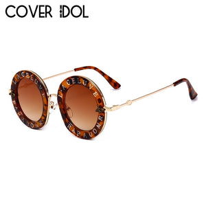 Stylish Font Sunglasses For Women Round Designer Glasses Classic Trendy Sunglass UV400