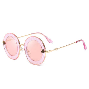 Stylish Font Sunglasses For Women Round Designer Glasses Classic Trendy Sunglass UV400