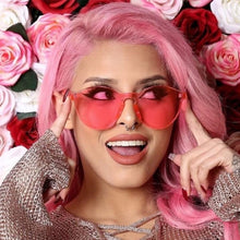 Load image into Gallery viewer, Stylish Transparent Cat Eye Sunglasses Women Men  Designer Clear Sun Glasses Integrated Goggles Red Candy 9803