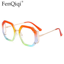 Carica l'immagine nel visualizzatore di Gallery, Occhiali da donna estivi firmati arcobaleno poligonale scintillante Occhiali da formula Lunette Anti Lumiere Bleu 