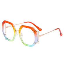 Carica l'immagine nel visualizzatore di Gallery, Occhiali da donna estivi firmati arcobaleno poligonale scintillante Occhiali da formula Lunette Anti Lumiere Bleu 