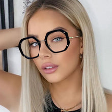 Carica l'immagine nel visualizzatore di Gallery, Occhiali da donna estivi firmati arcobaleno poligonale scintillante Occhiali da formula Lunette Anti Lumiere Bleu 