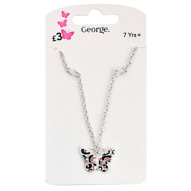 collana con ciondolo a farfalla in smalto di cristallo per ragazze collana con ciondolo in argento a catena gioielli per bambini per bambini 