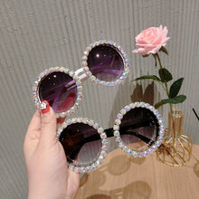 Load image into Gallery viewer, Summer Style vintage sunglasses Round Design AB Rhineston big sunglasses womens For Beach Party UV400 oculos feminino