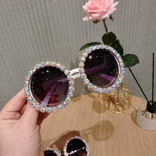 Load image into Gallery viewer, Summer Style vintage sunglasses Round Design AB Rhineston big sunglasses womens For Beach Party UV400 oculos feminino