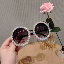 Load image into Gallery viewer, Summer Style vintage sunglasses Round Design AB Rhineston big sunglasses womens For Beach Party UV400 oculos feminino