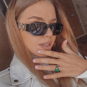 Summer Traveling Square Sunglasses Women Vintage Small Rectangle Female Sun Glasses Transparent Shades Eyewear Lady UV400