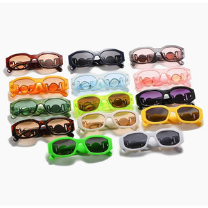 Summer Traveling Square Sunglasses Women Vintage Small Rectangle Female Sun Glasses Transparent Shades Eyewear Lady UV400