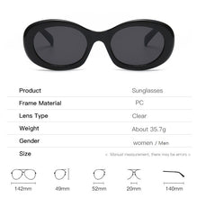 Load image into Gallery viewer, Summer Vintage Oval Sunglasses Women Men 2023 Brand Designer  White gray Sun Glasses Eyewear Shades oculos de sol
