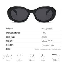 Load image into Gallery viewer, Summer Vintage Oval Sunglasses Women Men 2023 Brand Designer  White gray Sun Glasses Eyewear Shades oculos de sol