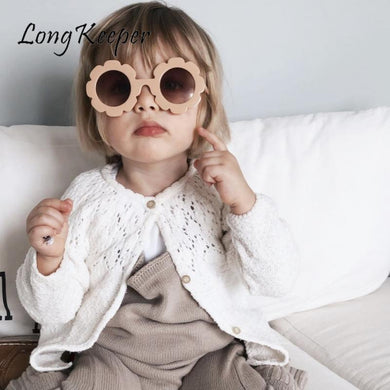 Sun Flower Round Kids Sunglasses Girls Boys UV Protection Sun Glasses Vintage Baby Goggles Children Eyeglasses Kid Oculos De Sol