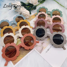 Load image into Gallery viewer, Sun Flower Round Kids Sunglasses Longkeeper Girls Boys Uv Protection Sun Glasses Vintage Baby Goggles Children Eyeglasses Kid