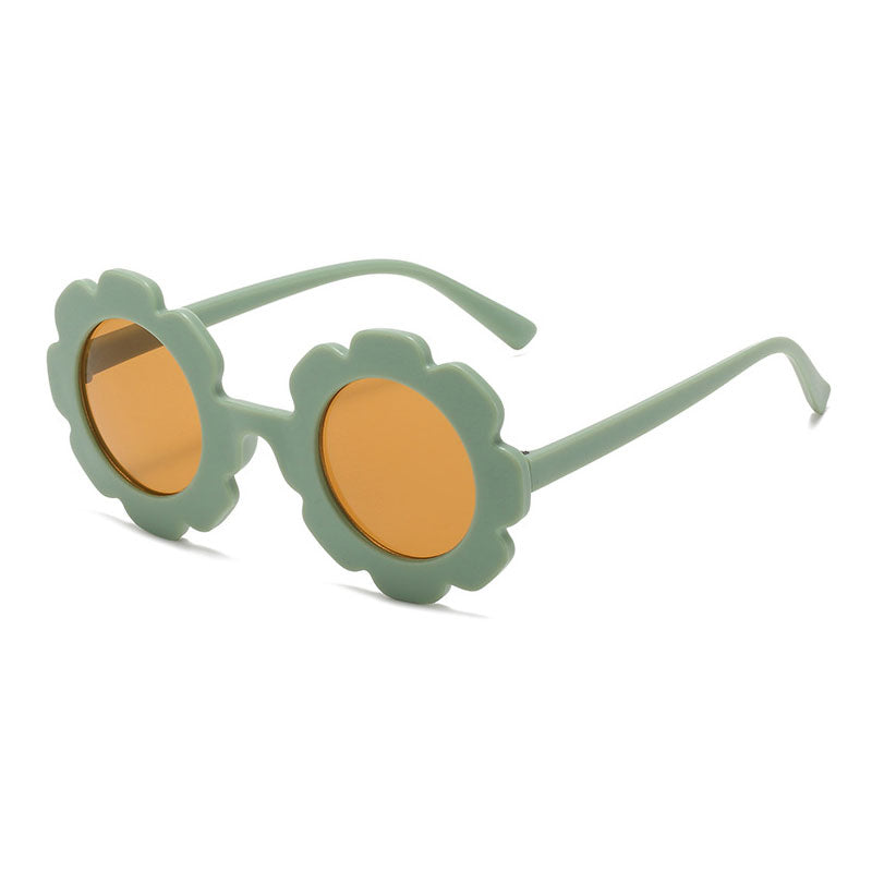 Sun Flower Round Kids Sunglasses Longkeeper Girls Boys Uv Protection Sun Glasses Vintage Baby Goggles Children Eyeglasses Kid