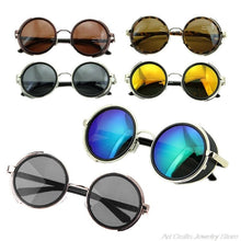 Load image into Gallery viewer, Sunglasse Cyber Goggles Steampunk 50s Round Glasses Vintage Retro Style Blinder A27 21
