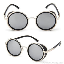 Load image into Gallery viewer, Sunglasse Cyber Goggles Steampunk 50s Round Glasses Vintage Retro Style Blinder A27 21