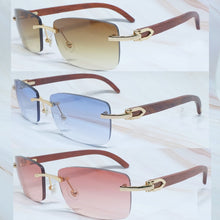 Carica l'immagine nel visualizzatore di Gallery, Sunglasses 2022 Men Carter Glasses Women Rimless Wood Buffalo Horn Glasses Buffs Designer Sun Glasses Shades gafas de sol mujer