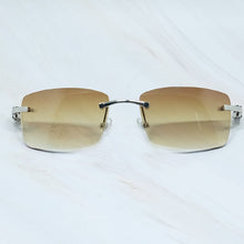Carica l'immagine nel visualizzatore di Gallery, Sunglasses 2022 Men Carter Glasses Women Rimless Wood Buffalo Horn Glasses Buffs Designer Sun Glasses Shades gafas de sol mujer