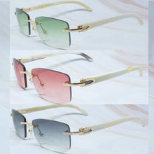 Carica l'immagine nel visualizzatore di Gallery, Sunglasses 2022 Men Carter Glasses Women Rimless Wood Buffalo Horn Glasses Buffs Designer Sun Glasses Shades gafas de sol mujer