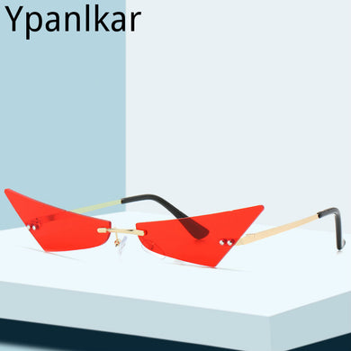 Sunglasses Cat Eye Conjoined Colorful Women Ladies Rimless Triangle UV400 Brand Designer Sun Glasses Female