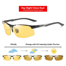 Carica l&#39;immagine nel visualizzatore di Gallery, Sunglasses For Men Day Glasses For Night Vision Photochromic Outdoor Driving Rimless Male Polarized UV400 Lens VT2173
