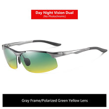 Carica l&#39;immagine nel visualizzatore di Gallery, Sunglasses For Men Day Glasses For Night Vision Photochromic Outdoor Driving Rimless Male Polarized UV400 Lens VT2173