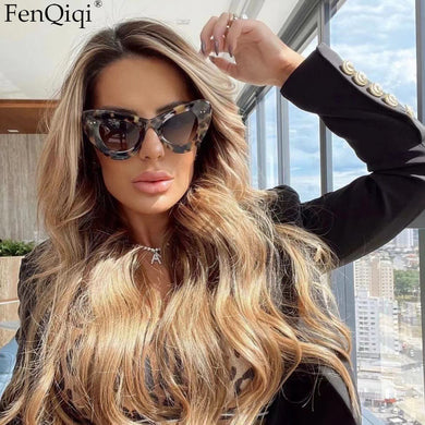 Sunglasses Ladies 2023 Cat Eye Round Gradient Oversized Frame Sunglasses  Designer Glasses UV400 Popular Beach Sunglasses