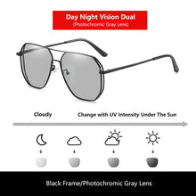 Load image into Gallery viewer, Sunglasses Men  Photochromic Vintage Eyewear Day Night Vision Lens Driving Polarized UV400 Sun Glasses V8066