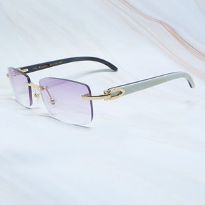 Sunglasses Men Genuine Buffalo Horn Glasses Rimless White Black Buffs Square Women Carter Sunglass Shades Fill Prescription